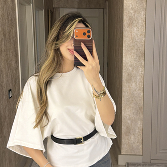Kemer detaylı bluz