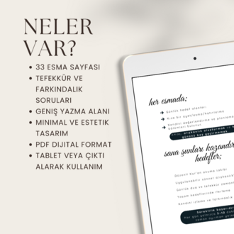 99 Esma Günlüğü – Manevi Tefekkür ve Yazma Günlüğü | Üçüncü Günlük