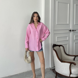 Pembe Modal Oversize Gömlek