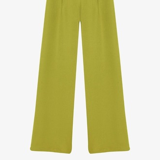 Bol Paça Kumaş Pantolon Olive