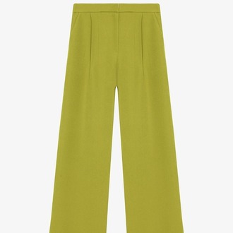 Bol Paça Kumaş Pantolon Olive