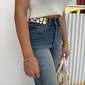 Beli Kristal Taşlı Palazzo Jean