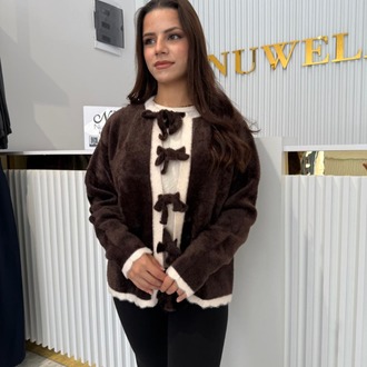 Püskül Bağcıklı Yumuşacık Angora Hırka