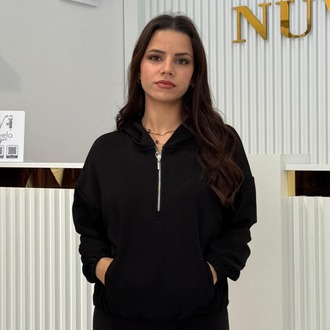 Beli Lastikli Yarım Fermuarlı Kapüşonlu Oysho Sweatshirt