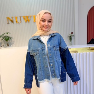 Yeni Sezon Taş Detay Kot Ceket (NU165)