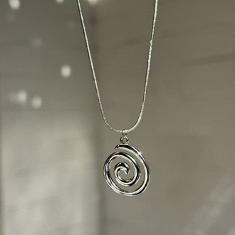 Spiral kolye silver l Çelik