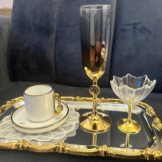 Paşabahçe Amore Gold 2'li Kahve Yanı Su Bardağı-2'li Amore Kahve Yanı Su Bardağı Seti