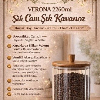 Mien Akasya Cam Kavanoz 2260 ml-Akasya Kapaklı Büyük Boy Kavanoz