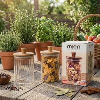 Mien 250 ml Akasya Kapaklı Cam Baharatlık – Saklama Kavanozu – Tekli