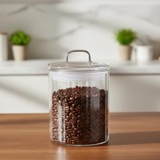 Mien 700 ml Cam Kapaklı Kapaklı–Şeffaf Bakliyat, Baharat & Kuru Gıda Saklama Kabı