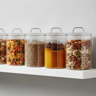 Mien 700 ml Cam Kapaklı Kapaklı–Şeffaf Bakliyat, Baharat & Kuru Gıda Saklama Kabı