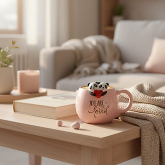 Kosova Panda Figürlü Kupa Bardak – Sevimli Tasarım Seramik Mug – Hediye Kupa