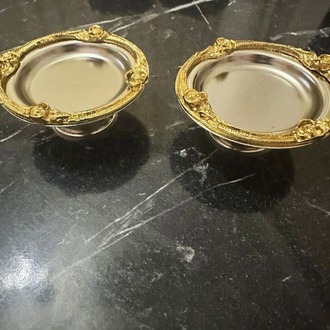 6'lı Kahve Yanı Lokumluk Gold Gümüş Gül Detaylı–Nişan Söz Kahve Yanı Şekerlik