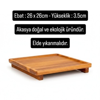 Mien Akasya Sunum Standı Yükseltilmiş Tezgah Üstü Düzenleyici-Altlık