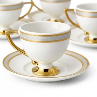 Buenos 6 Kişilik Gold Detaylı Kahve Fincanı Takımı