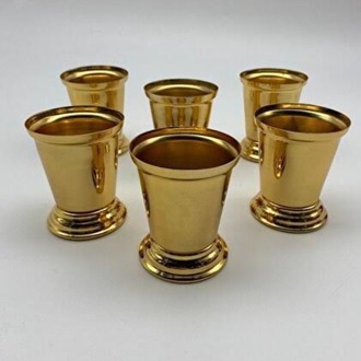 6'lı Gold Kahve Yanı Sunum Kovası- Dekaratif Gül Kovası- Kahve Yanı Sunumluk