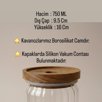 Balsa 750 ml Akasya Kapaklı Yuvarlak Cam Kavanoz – Baharat & Erzak Saklama Kabı