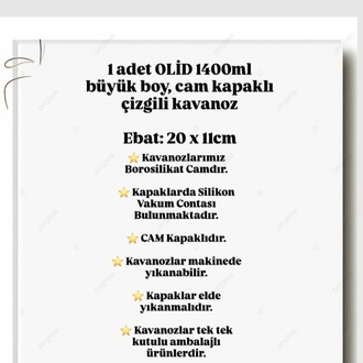 Mien 1400 ml Cam Kapaklı Kavanoz –Şeffaf Bakliyat, Baharat & Kuru Gıda Saklama Kabı
