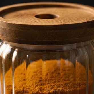 Balsa 1000 ml Akasya Kapaklı Cam Yuvarlak Kavanoz – Baharat & Erzak Saklama Kabı