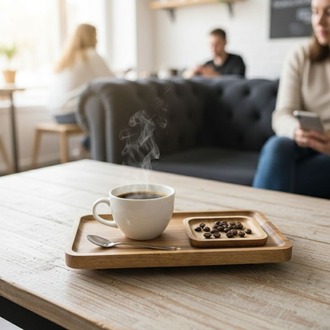 Mien Akasya Ahşap Baharat Altlığı & Sunum Standı – Baharatlık Tepsi Sunumluk