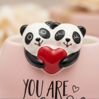 Kosova Panda Figürlü Kupa Bardak – Sevimli Tasarım Seramik Mug – Hediye Kupa