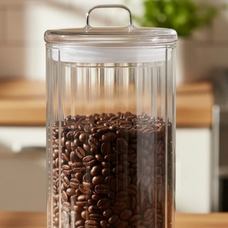 Mien 1400 ml Cam Kapaklı Kavanoz –Şeffaf Bakliyat, Baharat & Kuru Gıda Saklama Kabı