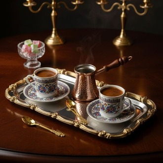 Gold- Gümüş Nişan Tepsisi Dikdörtgen Sunum Tepsisi–Söz & Nişan Tepsisi, Kahve Sunum Tepsisi