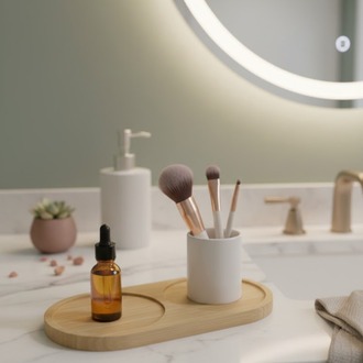 Bambu 2 Alanlı Oval Altlık- Minimalist ve Çok Yönlü Oval Altlık