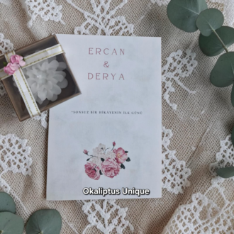 Kişiye Özel Çiçek Mum Hediyeliği