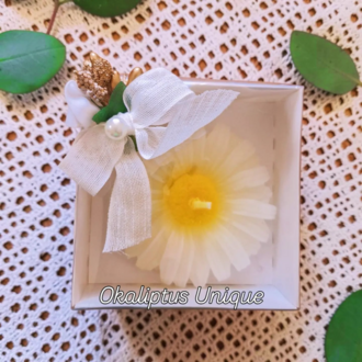 Kişiye Özel Kutulu Papatya Mum Hediyeliği