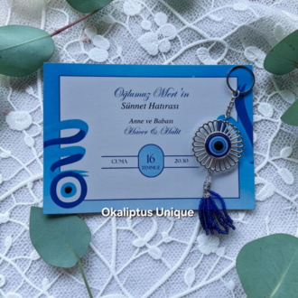 Kişiye Özel Nazar Boncuklu Sünnet Anahtarlığı