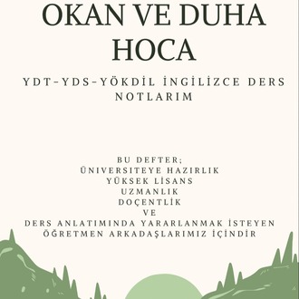 İngilizce YDT-YDS-YÖKDİL bütün konular konu anlatımı ders notlarım