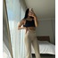 Yırtmaçlı Bej Renk Pantolon