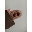 Bordo Renkli Yarım Güneş Küpe
