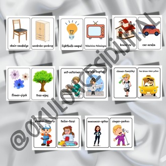 İngilizce-Türkçe Kavram Kartları (108 Kart)