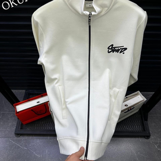 Pull And Bear STWD new Season Premium Front And Back Printed Cotton Zippered Cardigan