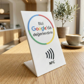 NFC Google Yorum Standı - Temassız 5 Yıldız Değerlendirme Paneli