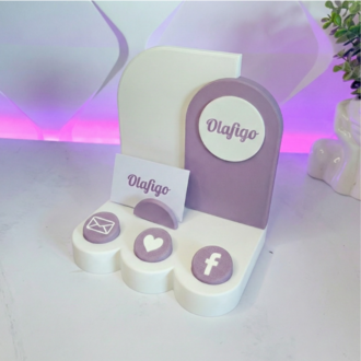 Kişiselleştirilebilir NFC Standı - Kartvizit Bölmeli ve Logolu Akıllı Masaüstü Paneli