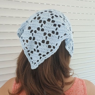 Örgü bandana - mavi