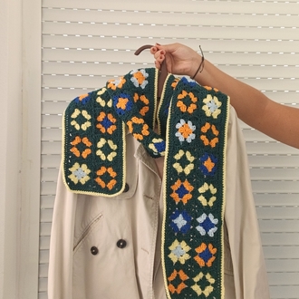 motifli atkı - yeşil