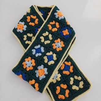motifli atkı - yeşil