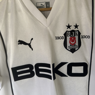 Orijinal Beşiktaş 2002-2003 Pascal Nouma 100.Yıl Koleksiyonluk Beyaz Forması (S)
