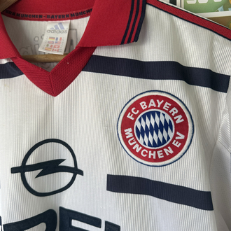 Orijinal Bayern Münih 1998-99 Koleksiyonluk Vintage Yakalı Beyaz Forması (M)