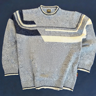 Vintage Geometrik Desenli Kazak