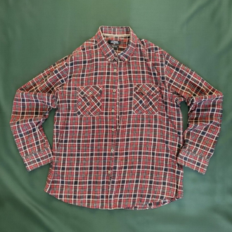 Vintage kırmızı ekose gömlek Oversize fit – Unisex Temiz kondisyon.