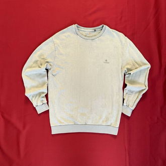 Timberlanda crewneck sweatshirt. Yeşil tonu, küçük logo detaylı, yumuşacık vintage wash.