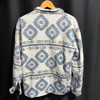 Vintage Dokuma Desenli Oversize Gömlek