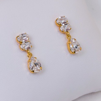 Golden Dewdrop Stream Küpe