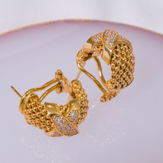 Golden Serpent Embrace Küpe