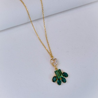 Emerald Bloom Gold Set